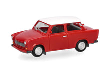 Lade das Bild in den Galerie-Viewer, Trabant 601 Limousine, rot, weißes Dach - Herpa 1:87