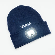 Lade das Bild in den Galerie-Viewer, FERNFAHRER Strickmütze Beanie navyblau mit LED- Leuchte