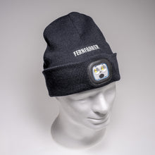 Lade das Bild in den Galerie-Viewer, FERNFAHRER Strickmütze Beanie schwarz mit LED- Leuchte
