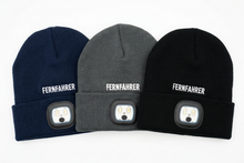 Lade das Bild in den Galerie-Viewer, FERNFAHRER Strickmütze Beanie navyblau mit LED- Leuchte