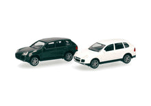 Lade das Bild in den Galerie-Viewer, Herpa MiniKit: Porsche Cayenne Turbo, british racing green/sandweiß (2 Stück) - Herpa 1:87