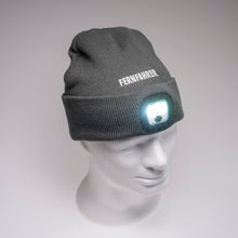 Lade das Bild in den Galerie-Viewer, FERNFAHRER Strickmütze Beanie grau mit LED- Leuchte