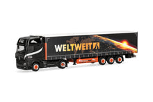 Lade das Bild in den Galerie-Viewer, Mercedes-Benz Actros L 18 Gigaspace Gardinenplanen-Sattelzug "Ferntrans Haas/weltweit" - Herpa 1:87