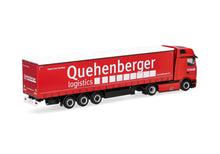 Lade das Bild in den Galerie-Viewer, Mercedes-Benz Actros L ProCabin Gigaspace Gardinenplanen-Sattelzug "Quehenberger" - Herpa 1:87
