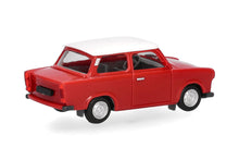 Lade das Bild in den Galerie-Viewer, Trabant 601 Limousine, rot, weißes Dach - Herpa 1:87
