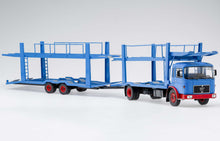 Lade das Bild in den Galerie-Viewer, MAN Autotransporter mit Anhänger, blau/rot, 1970 - IXO 1:43
