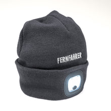 Lade das Bild in den Galerie-Viewer, FERNFAHRER Strickmütze Beanie schwarz mit LED- Leuchte
