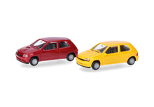 Lade das Bild in den Galerie-Viewer, Herpa MiniKit: Renault Clio 16V, Jaune/Rouge Etrusque (2 Stück) - Herpa 1:87
