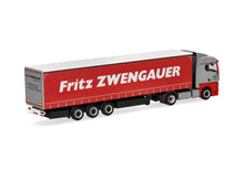 Lade das Bild in den Galerie-Viewer, MAN TGX GM Gardinenplanen-Sattelzug "Zwengauer" - Herpa 1:87

