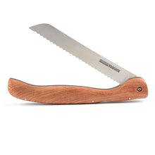 Lade das Bild in den Galerie-Viewer, FERNFAHRER ROADSHOW Klapp-Brotmesser, Padaukholz-Griff
