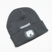 Lade das Bild in den Galerie-Viewer, FERNFAHRER Strickmütze Beanie grau mit LED- Leuchte
