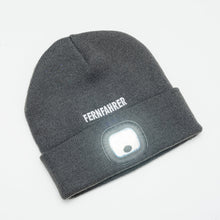 Lade das Bild in den Galerie-Viewer, FERNFAHRER Strickmütze Beanie grau mit LED- Leuchte
