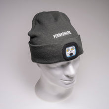 Lade das Bild in den Galerie-Viewer, FERNFAHRER Strickmütze Beanie grau mit LED- Leuchte
