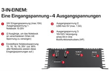 Lade das Bild in den Galerie-Viewer, 24V Spannungswandler für Notebook, Tablet, Smartphone
